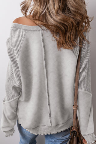 Bella Exposed Seam Long Sleeve Sweatshirt -Ships 9/5