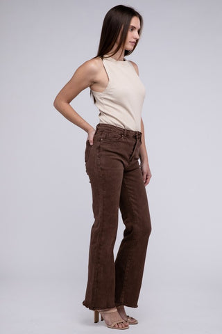 Zenana Acid Washed Wide Pants - 6 Colors