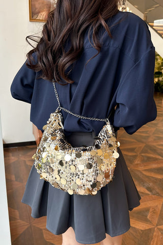 Sequin Chain Crossbody Bag -Ships 12/13