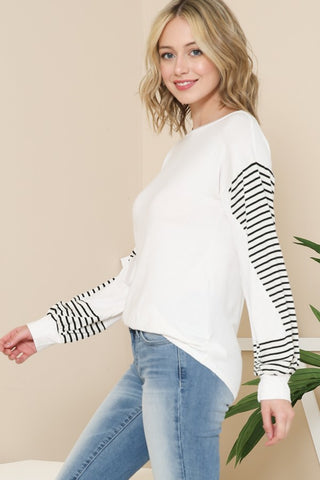 Hailey Striped Sleeves Top