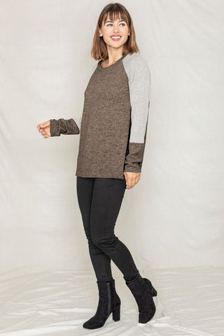 Solid Two Tone Raglan Tunic