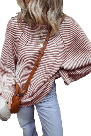 Carter Textured Striped Round Neck Long Sleeve Top -Ships 9/2