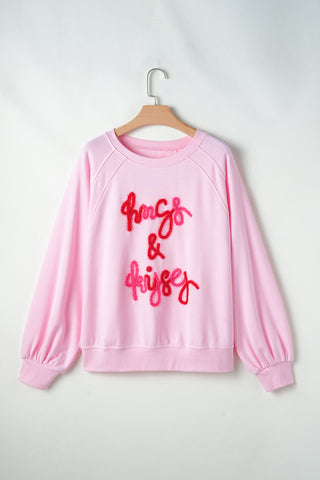 Valentine’s Day HUG AND KISSES Round Neck Sweatshirt -Ships 1/10