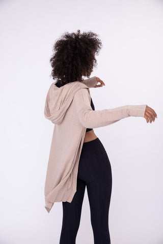 Mono B Longline Hooded Cardigan with Pockets