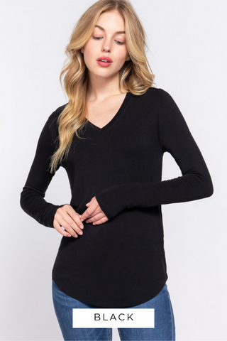 Basic Spandex Long Sleeve Top - 7 Colors