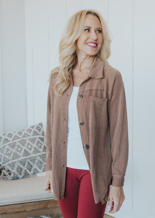 Walker Ribbed Button Jacket - 5 Colors