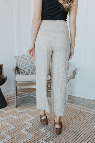 Smocked Waist Boho Pants