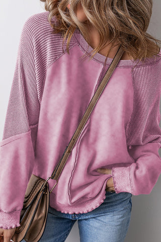 Bella Exposed Seam Long Sleeve Sweatshirt -Ships 9/5