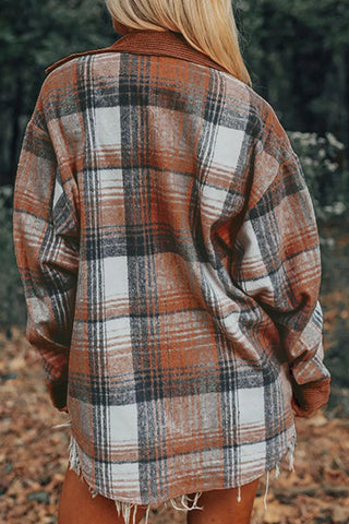 Plaid Button Up Long Sleeve Shacket- Ships 9/10