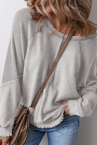 Bella Exposed Seam Long Sleeve Sweatshirt -Ships 9/5