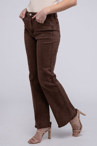 Zenana Acid Washed Wide Pants - 6 Colors