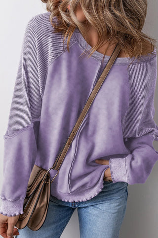 Bella Exposed Seam Long Sleeve Sweatshirt -Ships 9/5