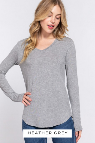 Basic Spandex Long Sleeve Top - 7 Colors