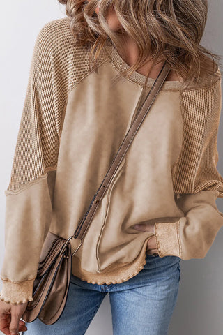 Bella Exposed Seam Long Sleeve Sweatshirt -Ships 9/5