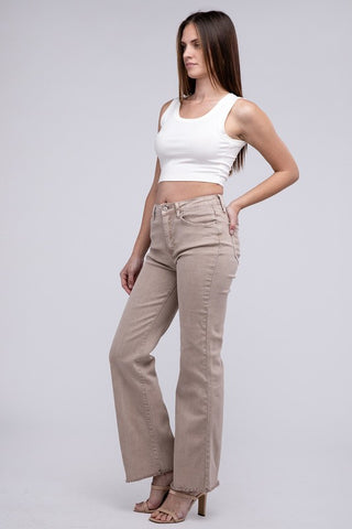 Zenana Acid Washed Wide Pants - 6 Colors