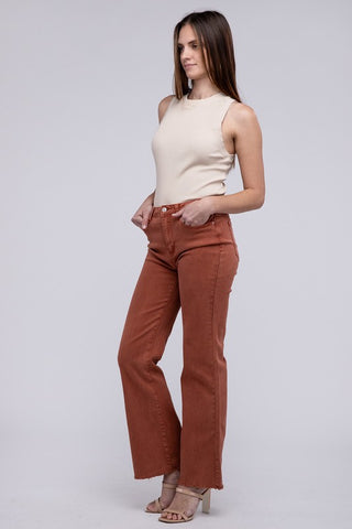 Zenana Acid Washed Wide Pants - 6 Colors