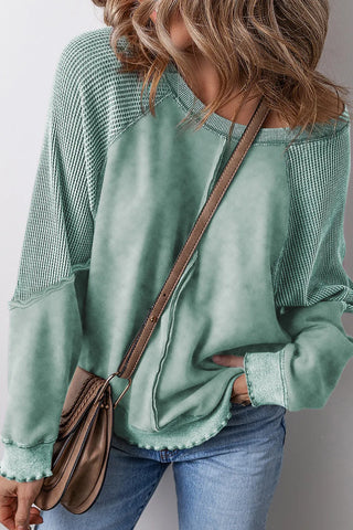 Bella Exposed Seam Long Sleeve Sweatshirt -Ships 9/5