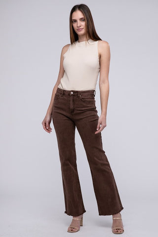 Zenana Acid Washed Wide Pants - 6 Colors