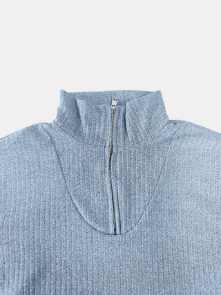 Full Size Quarter Zip Long Sleeve Top - Ships 11/9