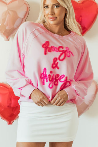 Valentine’s Day HUG AND KISSES Round Neck Sweatshirt -Ships 1/10