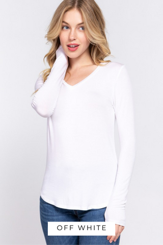 Basic Spandex Long Sleeve Top - 7 Colors