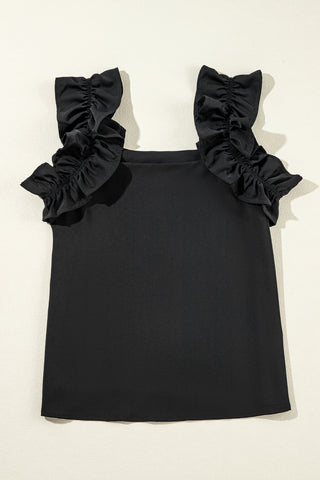 Isabella Ruffled Tank Top- Ships 7/18. Available in black now!
