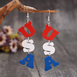 USA Wooden  Earrings