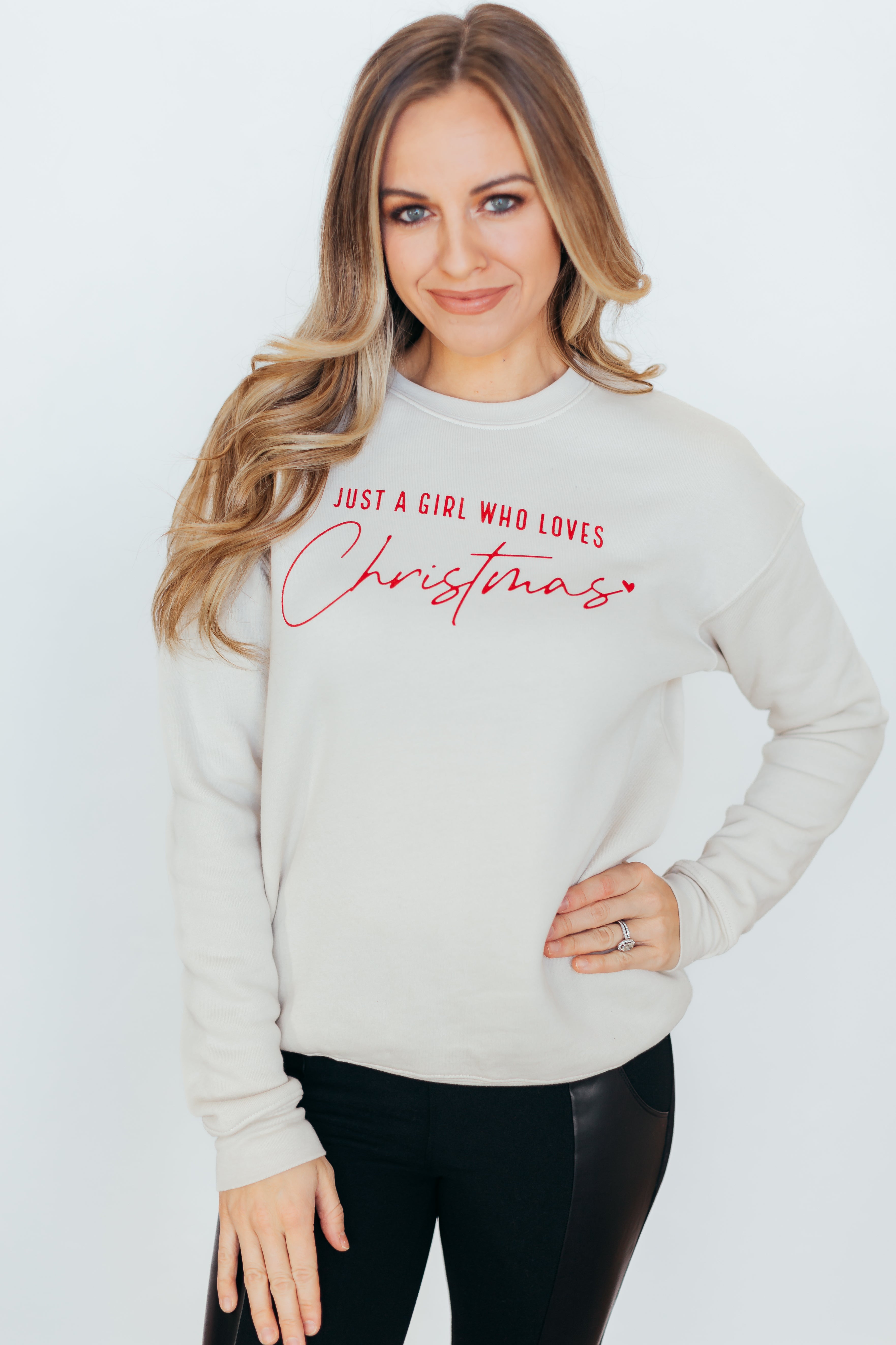 Oat Collective | Just A Girl Who Loves Christmas Graphic Sweatshirt