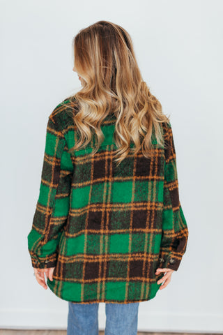 Gimmie More Plaid Fuzzy Shacket