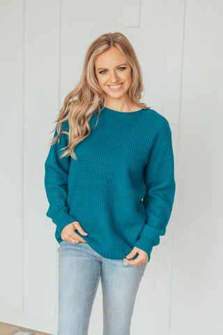 Hi-Low Waffle Knit Sweater - 4 Colors