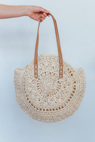 Round Raffia Handbag