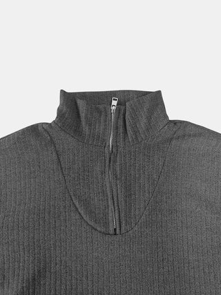 Full Size Quarter Zip Long Sleeve Top - Ships 11/9