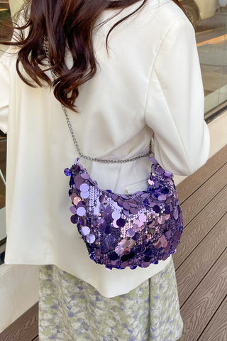 Sequin Chain Crossbody Bag -Ships 12/13