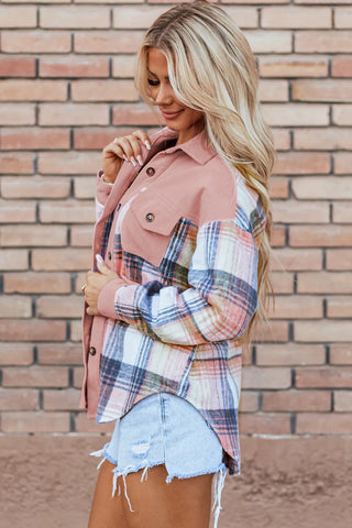 Plaid Button Up Long Sleeve Shacket- Ships 9/10