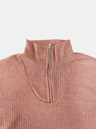 Full Size Quarter Zip Long Sleeve Top - Ships 11/9