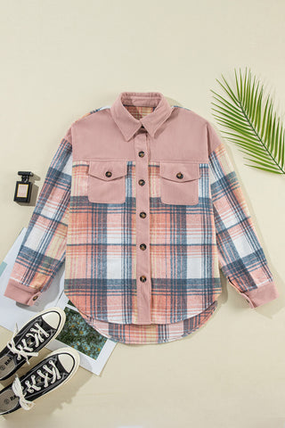 Plaid Button Up Long Sleeve Shacket- Ships 9/10