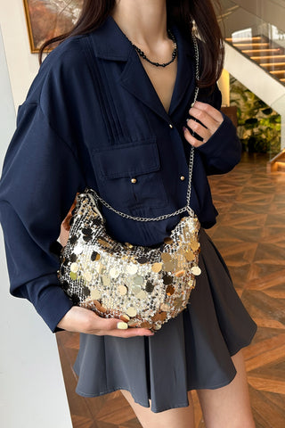 Sequin Chain Crossbody Bag -Ships 12/13