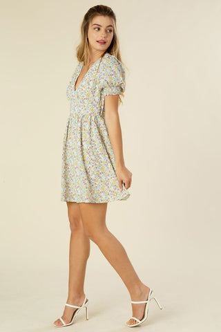 Frey Floral V neck dress