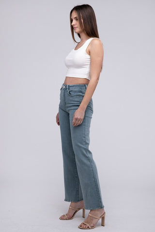 Zenana Acid Washed Wide Pants - 6 Colors