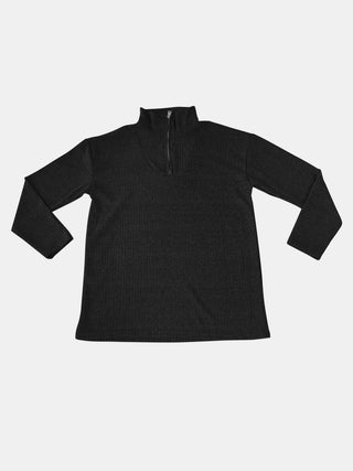 Full Size Quarter Zip Long Sleeve Top - Ships 11/9