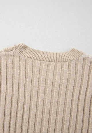 Cable-Knit Color Block Round Neck Sweater -Ships 11/9