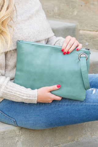 Vegan Leather Oversized Clutch - 5 Colors